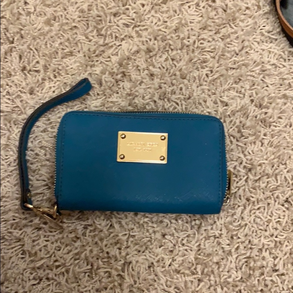 Teal Michael Kors Wristlet